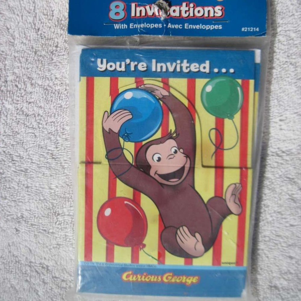 Curious George Unique Party Paper Plates Napkins Invitations Balloons Bananas